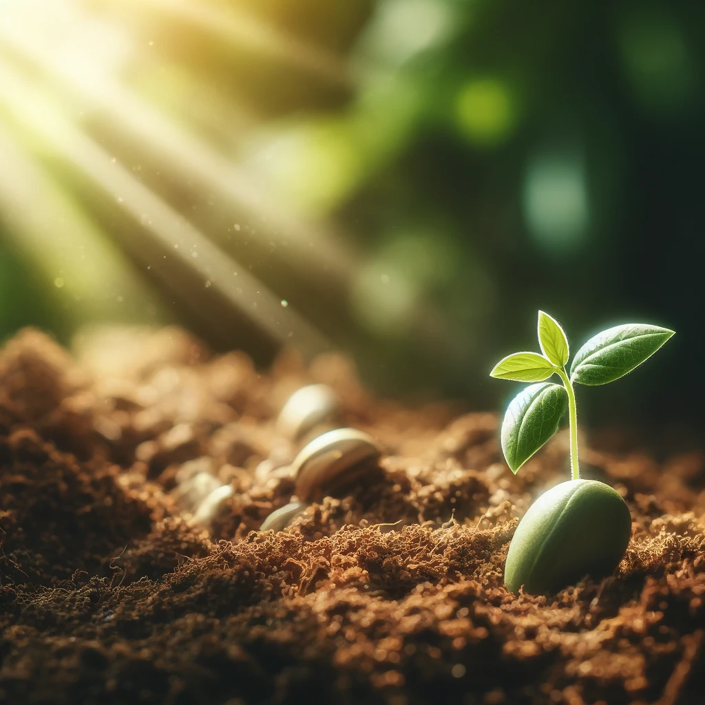 A young plant sprouting symbolizing growth